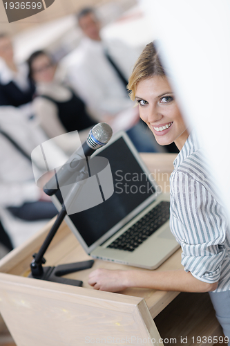 Image of business woman giving presentation