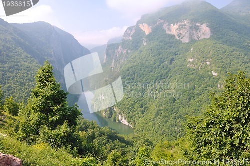 Image of beautiful nature with river in canyon