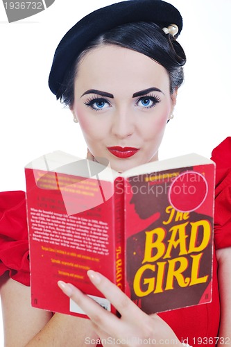 Image of beautiful young woman read book