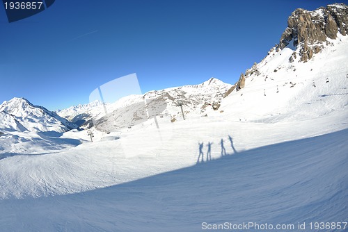 Image of High mountains under snow in the winter