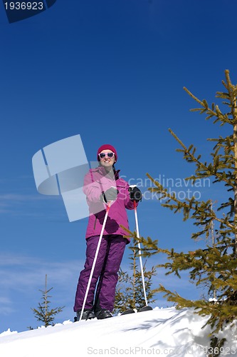 Image of winter woman ski