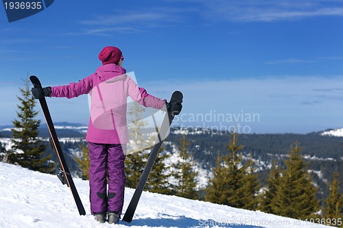 Image of winter woman ski