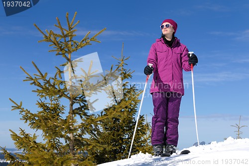 Image of winter woman ski