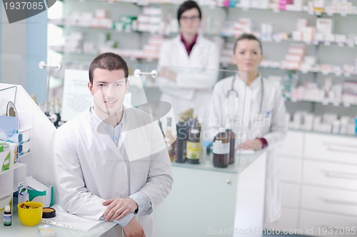Image of pharmacy drugstore people team