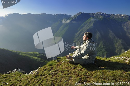 Image of fresh sunrise at mountain