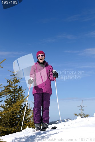 Image of winter woman ski