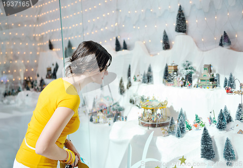 Image of happy woman shopping