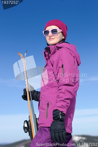 Image of winter woman ski