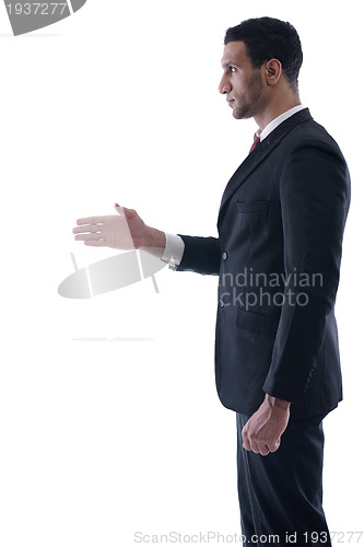 Image of business man giving you a hand shake