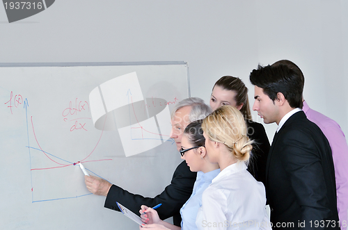 Image of Senior business man giving a presentation