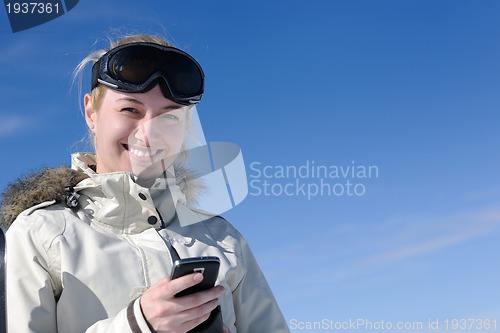 Image of winter woman ski