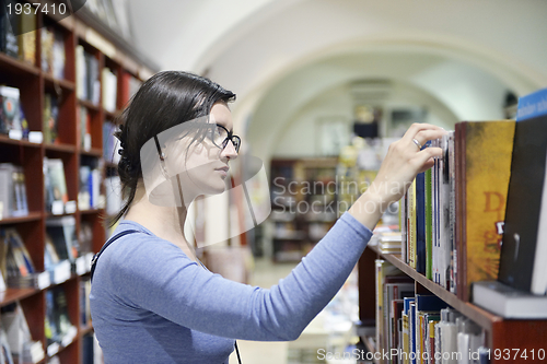 Image of female in library