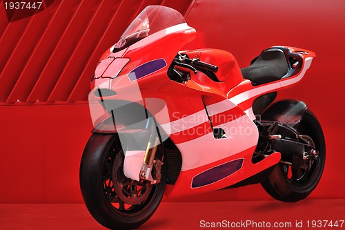 Image of red motor bike