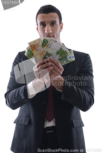 Image of Business man holding money