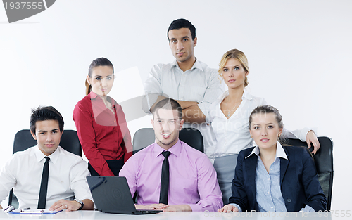 Image of Group of young business people at meeting