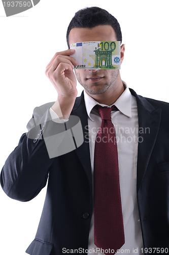 Image of Business man holding money