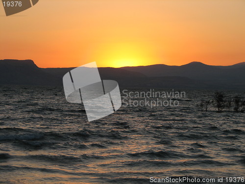 Image of Sunset on the sea of galilee