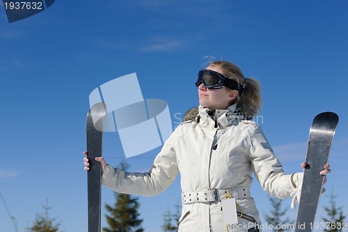 Image of winter woman ski