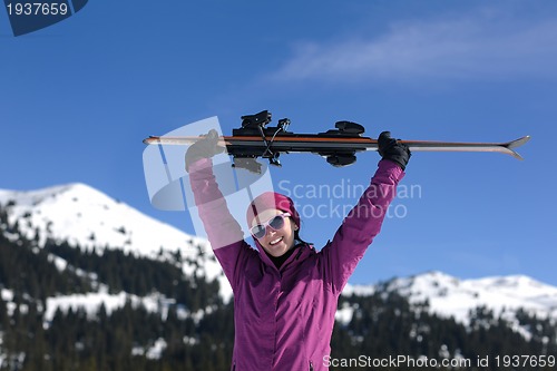 Image of winter woman ski