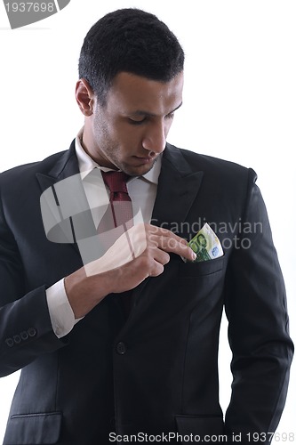 Image of Business man holding money