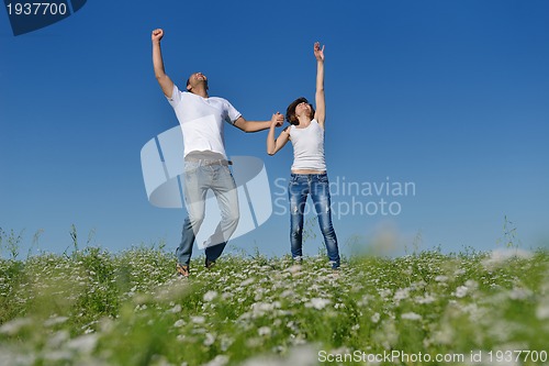 Image of happy couple in wheat field