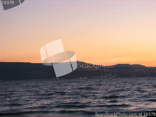 Image of sunset on Tiberias