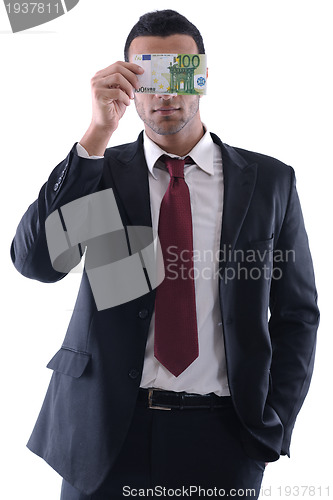 Image of Business man holding money