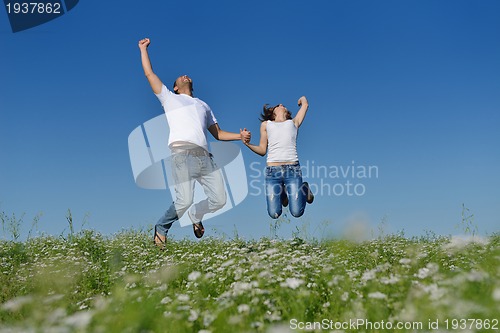Image of happy couple in wheat field