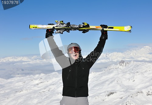 Image of people group on snow at winter season