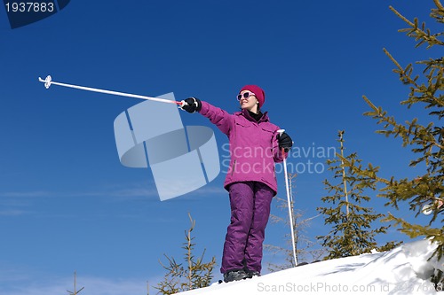 Image of winter woman ski