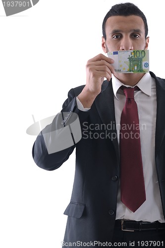 Image of Business man holding money