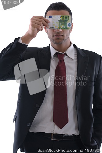 Image of Business man holding money