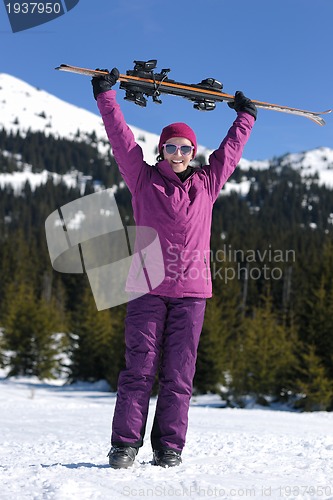 Image of winter woman ski