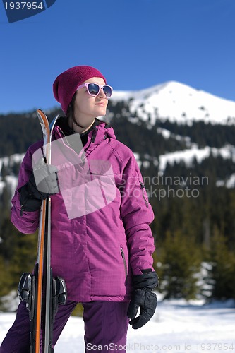 Image of winter woman ski