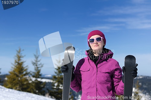 Image of winter woman ski
