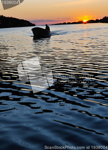 Image of sunset on river