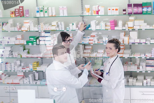Image of pharmacy drugstore people team