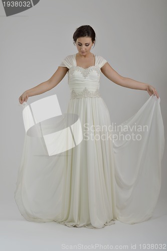 Image of Portrait of a beautiful woman dressed as a bride