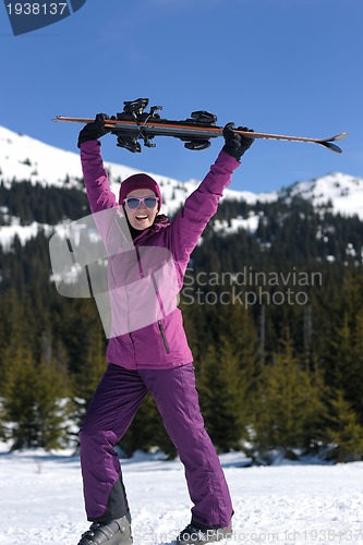 Image of winter woman ski