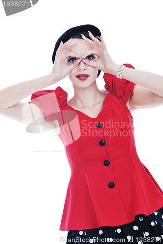 Image of beautiful young woman isolated on white