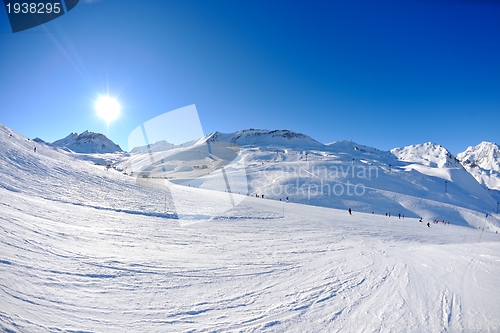 Image of High mountains under snow in the winter