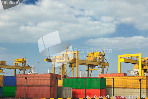 Image of container ship leaving the container port terminal