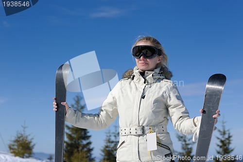 Image of winter woman ski