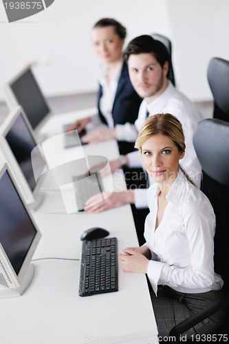 Image of business people group working in customer and help desk office