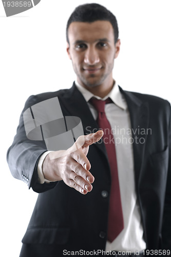 Image of business man giving you a hand shake