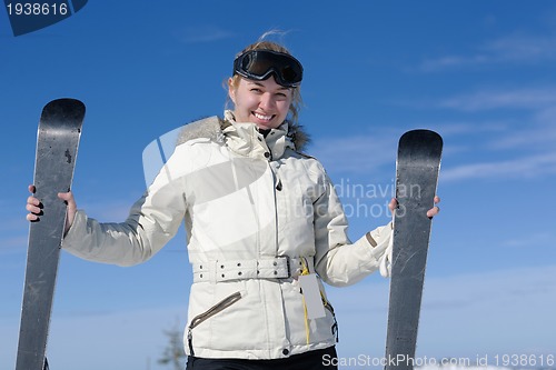 Image of winter woman ski