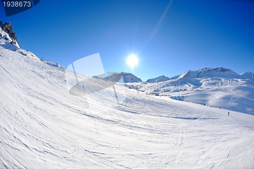 Image of High mountains under snow in the winter