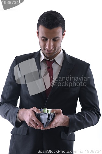 Image of Business man holding money