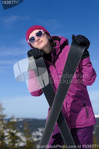 Image of winter woman ski