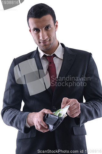 Image of Business man holding money